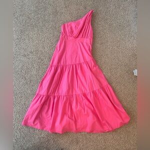 Mittoshop Vibrant Pink Asymmetrical Spring/Summer Dress